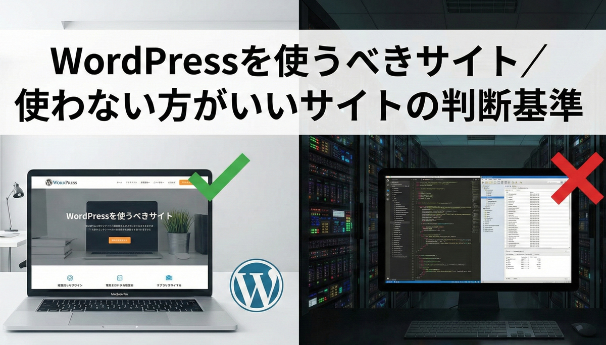 WordPressを使うべきサイト／使わない方がいいサイトの判断基準のアイキャッチ画像
