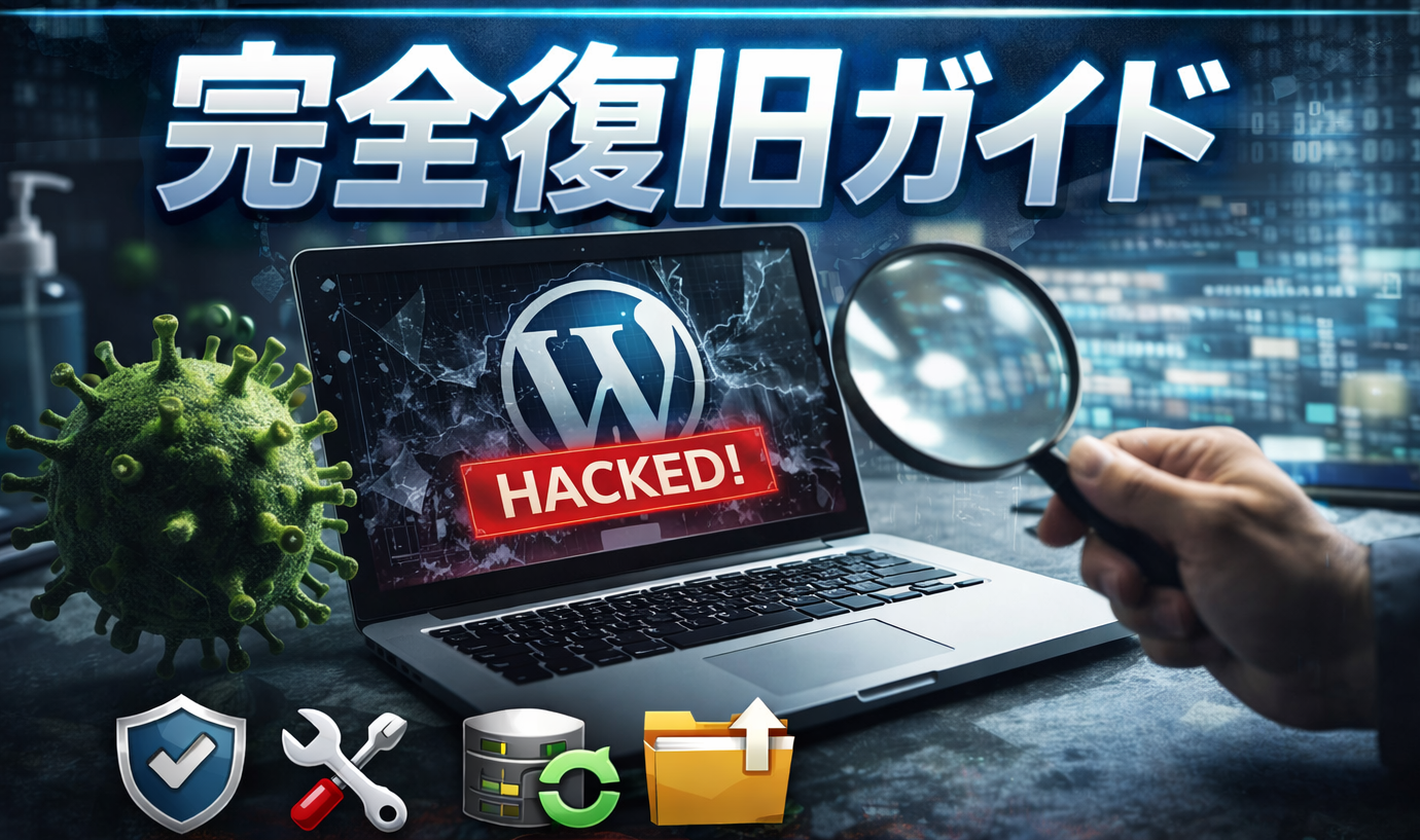 WordPressサイトがウイルス感染した時の対処法：完全復旧ガイドのアイキャッチ画像