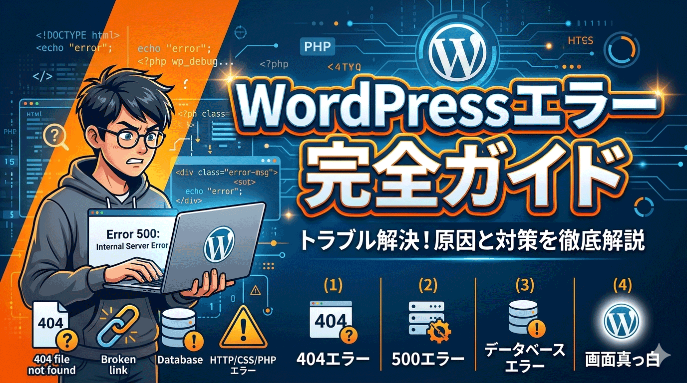 WordPressエラー完全ガイド｜症状別の原因と解決方法まとめ